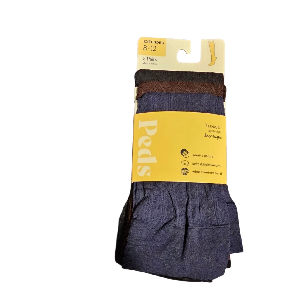 Women Trouser Socks - Navy, Brown, & Black